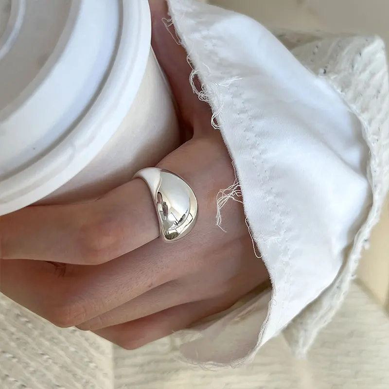925 Sterling Silver Smooth Surface Female Adjustable Ring Wedding Rings for Women Luxury Jewelry Accessories Money 925,silver rings,silver ring,wedding rings