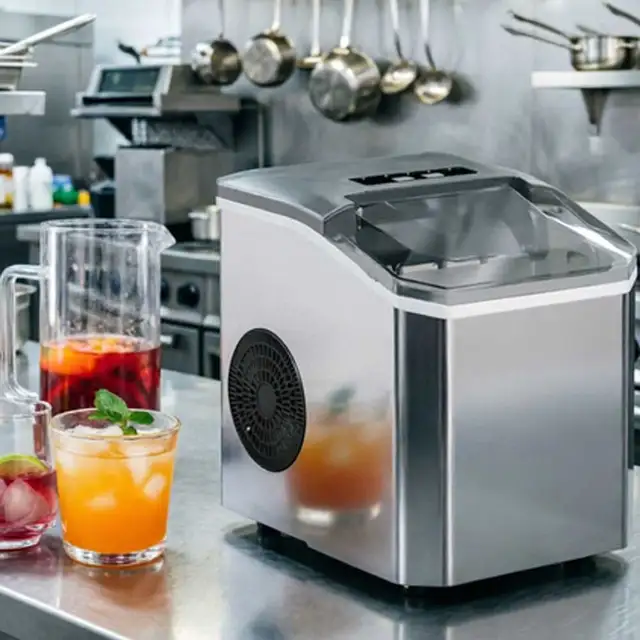 Machine à glaçons électrique portable 220V, haute capacité, glaçons cylindriques, automatique, mini, pour la maison, la cuisine, le bar, les fêtes, usage commercial 1