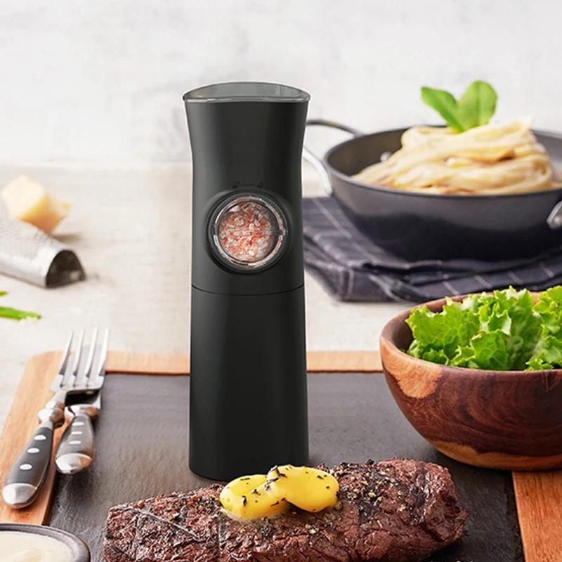 Buyyes Set Electric Pepper Mill Stainless Steel Automatic Gravity Induction  Salt and Pepper Grinder Kitchen Spice Grinder Tools - AliExpress