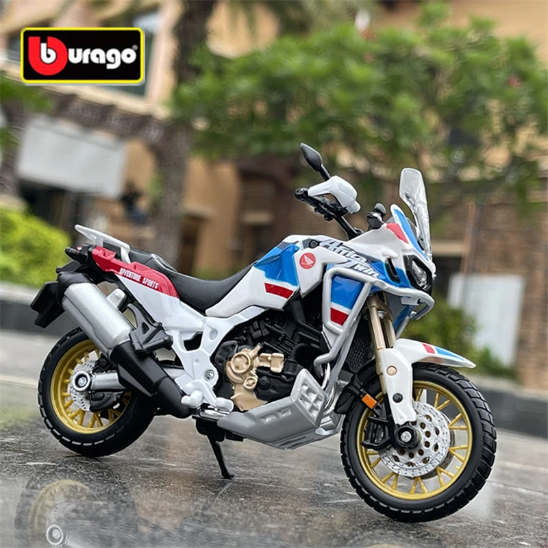 

Модель гоночного мотоцикла HONDA Africa Twin Adventure Bburago, 1:18, металлическая уличная модель мотоцикла для пересеченной местности, детская игрушка в подарок