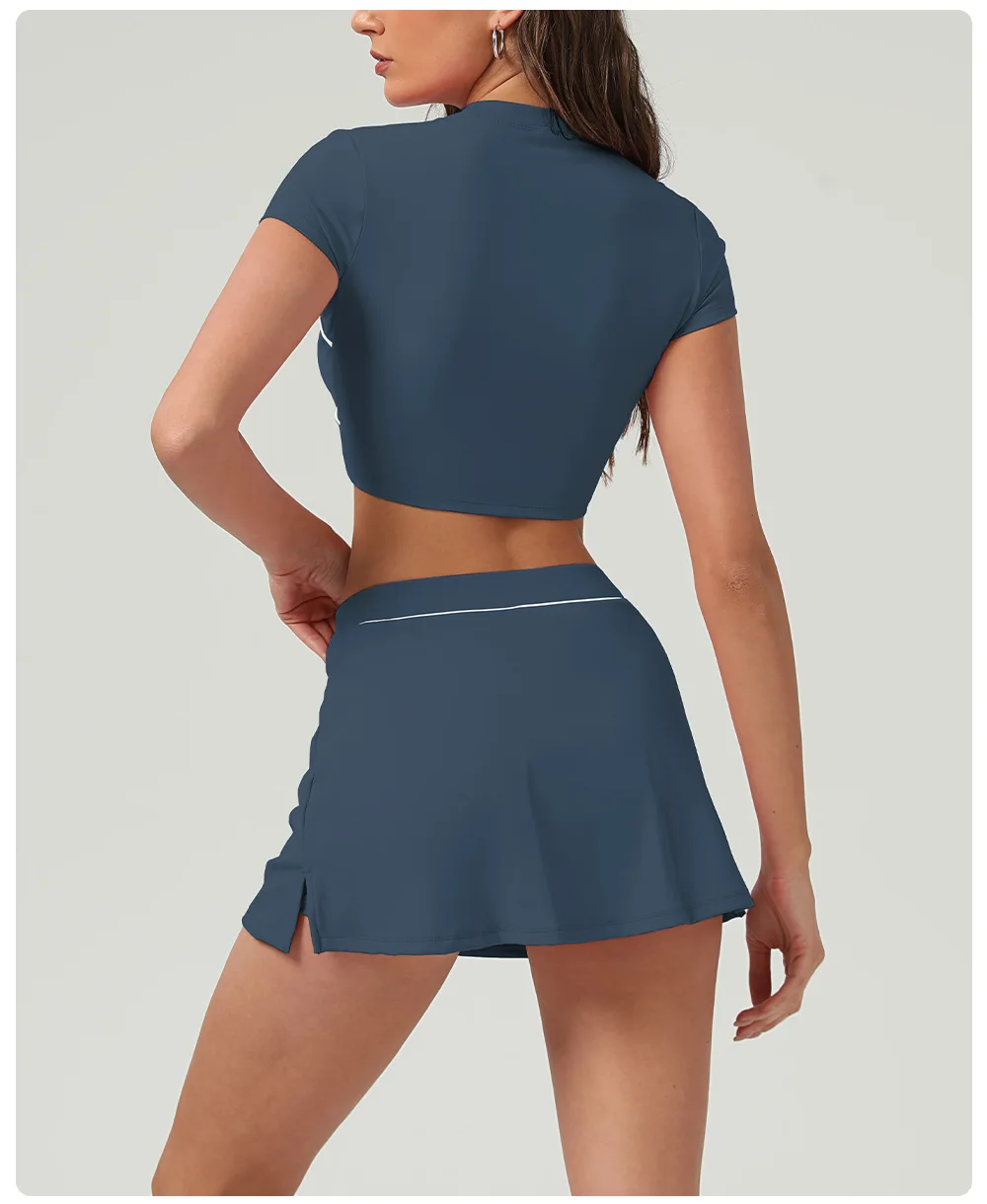 Mermaid Curve New Running Sports Skirt Hip Slimming Cross Waist Yoga Skirt European and American City Style Tennis
