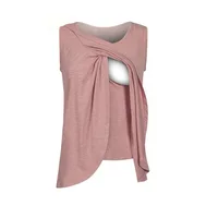 Pregnant Women T Shirt Maternity Summer Short Sleeve Side Button Crew Neck Tees Solid Color Nursing Tops For Breastfeeding 1