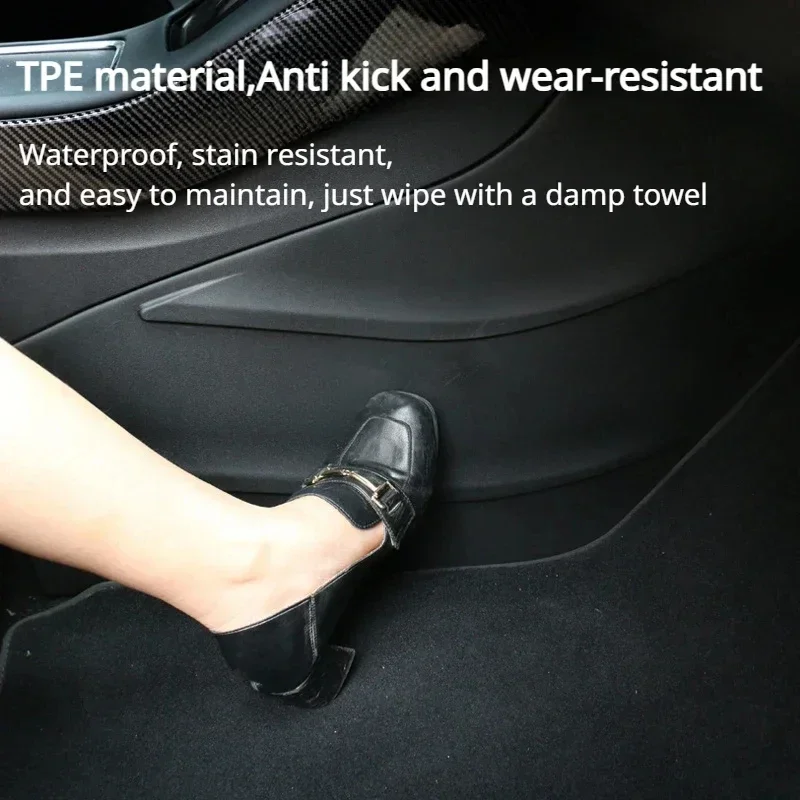 Side Defense Kick Pad Central Control Protective Foot Pad Anti-dirty Mat Interior Protection for Tesla Model 3 Highland 3+