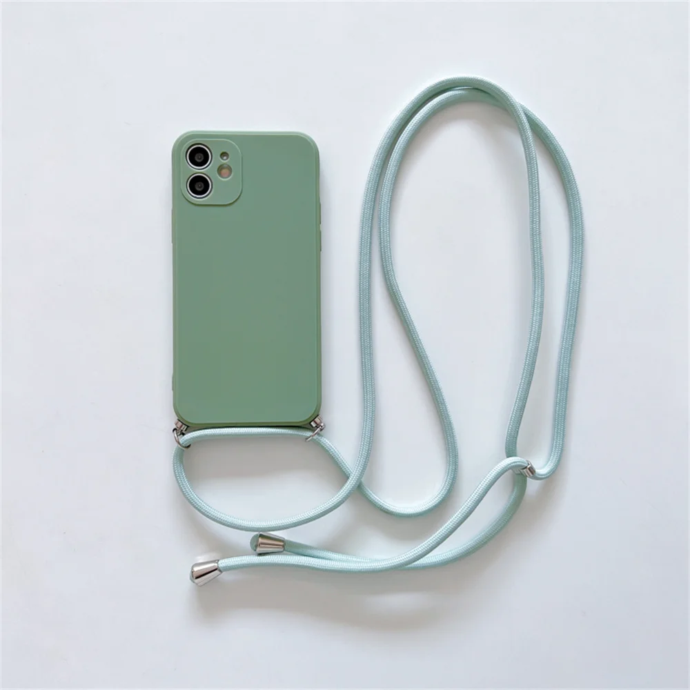 Crossbody Necklace Strap Lanyard Soft Silicone Phone Cases For iPhone 11 12 13 Pro Max XS X XR 7 8 6 6S Plus SE 2020 Case Cover best case for iphone 12 pro max