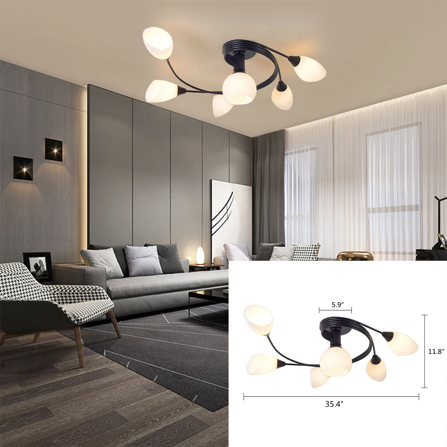 

Modern Lotus Ceiling Chandelier for Living Room American Luxury Crystal Bedroom Restaurant Hanging Light Home Decor Pendent Lamp