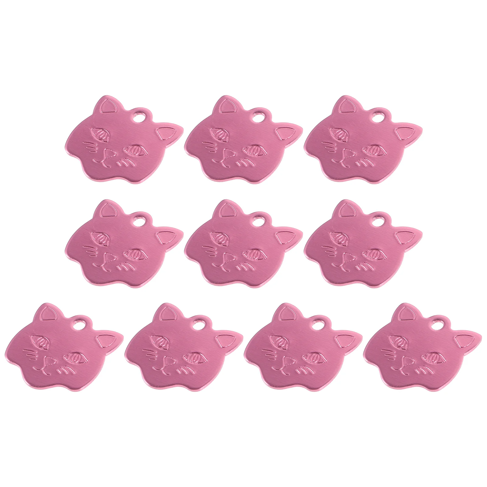 

10pcs Cat Head Shape Pet ID Tags Metal Pets Name ID Tags Dog Tags Pendant Pet Collar Charm