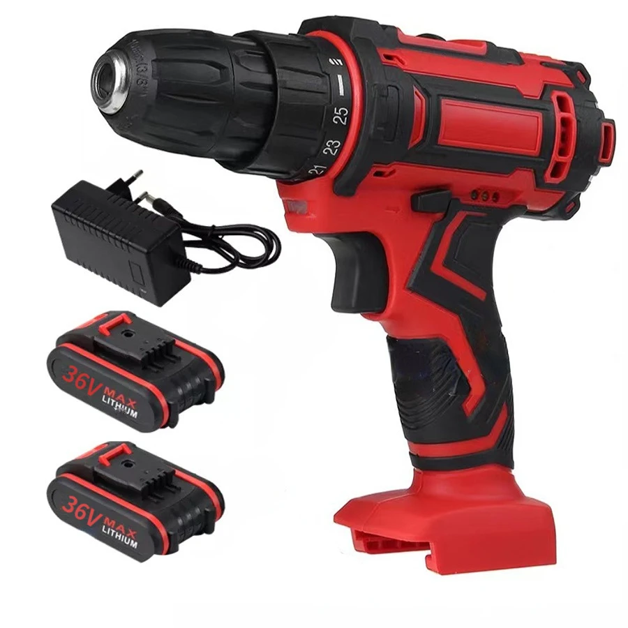 36V 1000W Electric Impact Drill 3 in 1 Electric Cordless Lithium-Ion Battery Mini Electric Power Screwdriver 2 Speed Power Tools ekiiv 15pcs in one set cordless battery impact wrench herramientas 18v cordless lithium ion combo tools kits