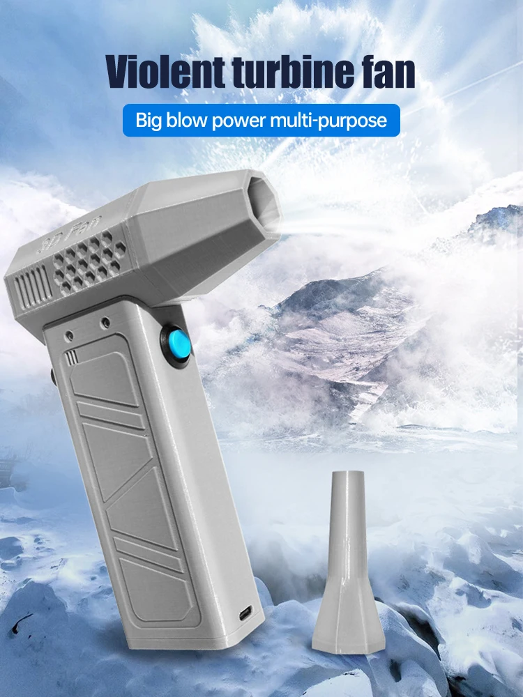 140000RPM Mini Turbo Jet Fan Brushless Motor Handheld Duct Fan 52M/S Portable Turbo Fan Type-C Charging Power Display Air Dryer 2