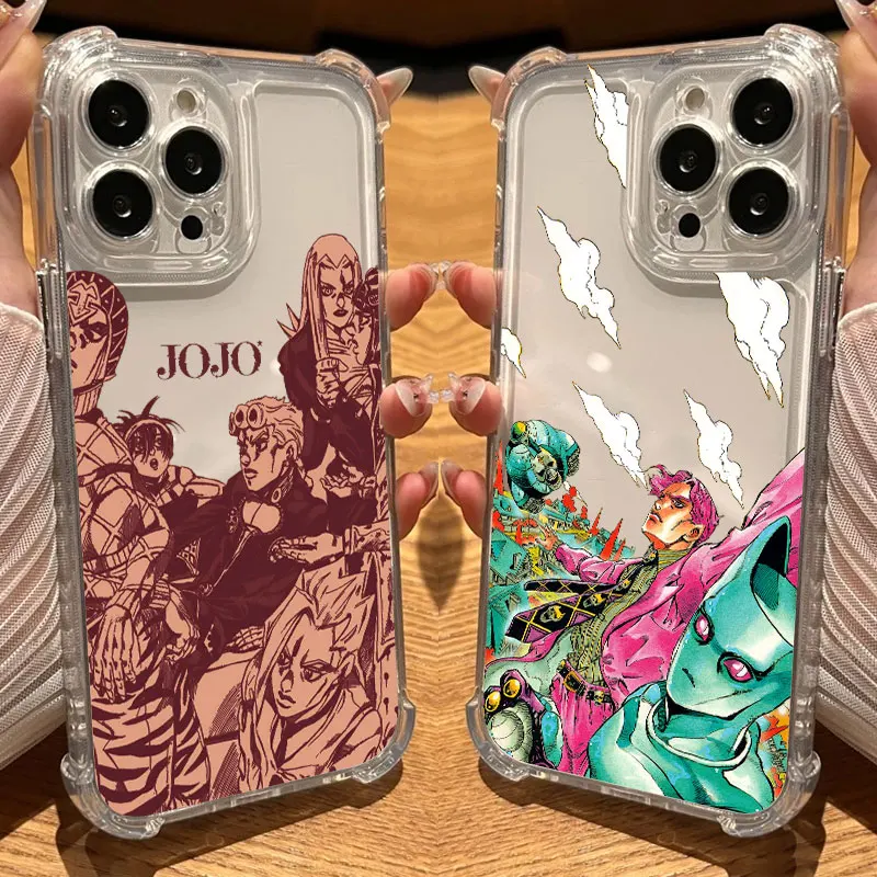 Clear Shockproof Anime Phone Case - JoJo's Bizarre Adventure Design