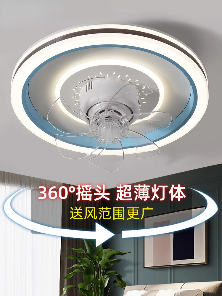 

Shaking Head Ceiling Bedroom Fan Lamp Tmall Genie Home Smart Restaurant Room Strong Wind Ceiling Fan Lights