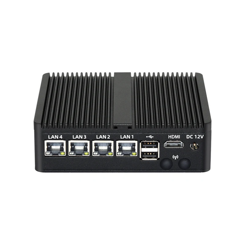 Fanless IPC Mini PC Intel Celeron J6412 8GB 16GB DDR4 M.2 NVMe SSD 4x 2.5G LAN RS232 RS485 WiFi Support 4G LTE Windows Linux 3