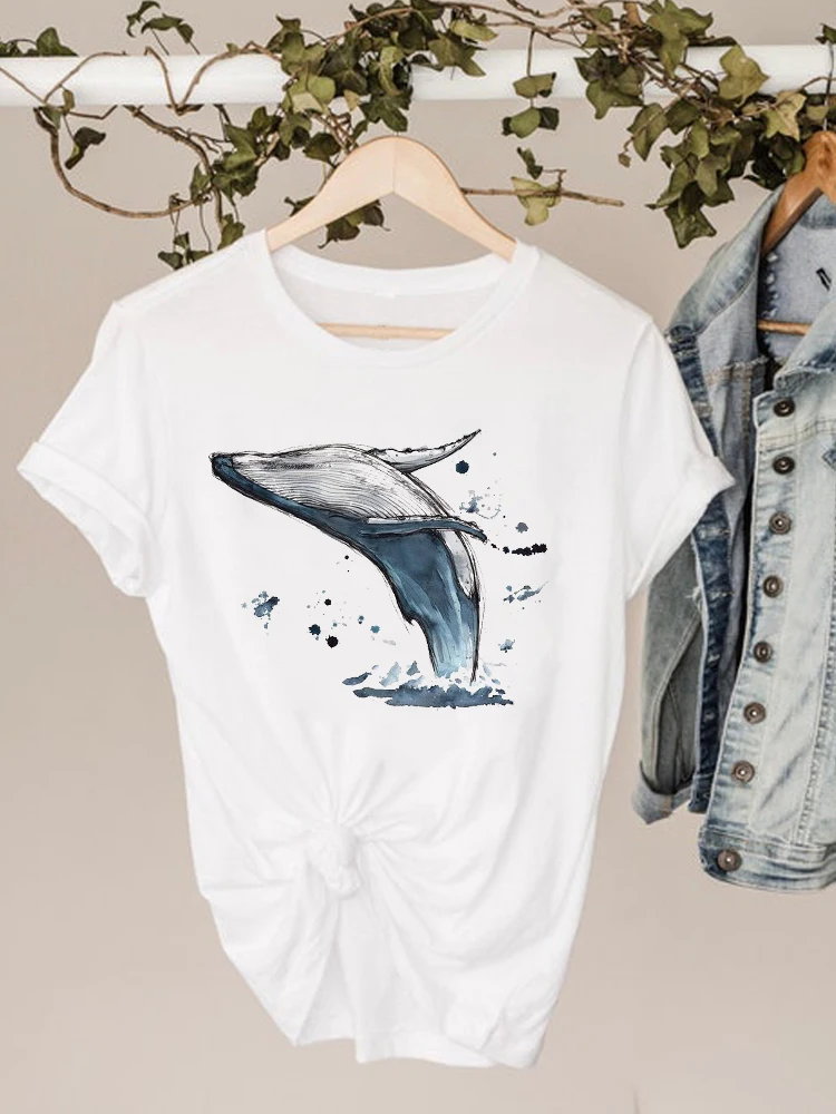 thumbnail image 1 of Camiseta con estampado de dibujos animados de dinosaurios y amor, ropa de verano de manga corta para mujer, camiseta básica gris, camiseta gráfica de moda, 1 of 5