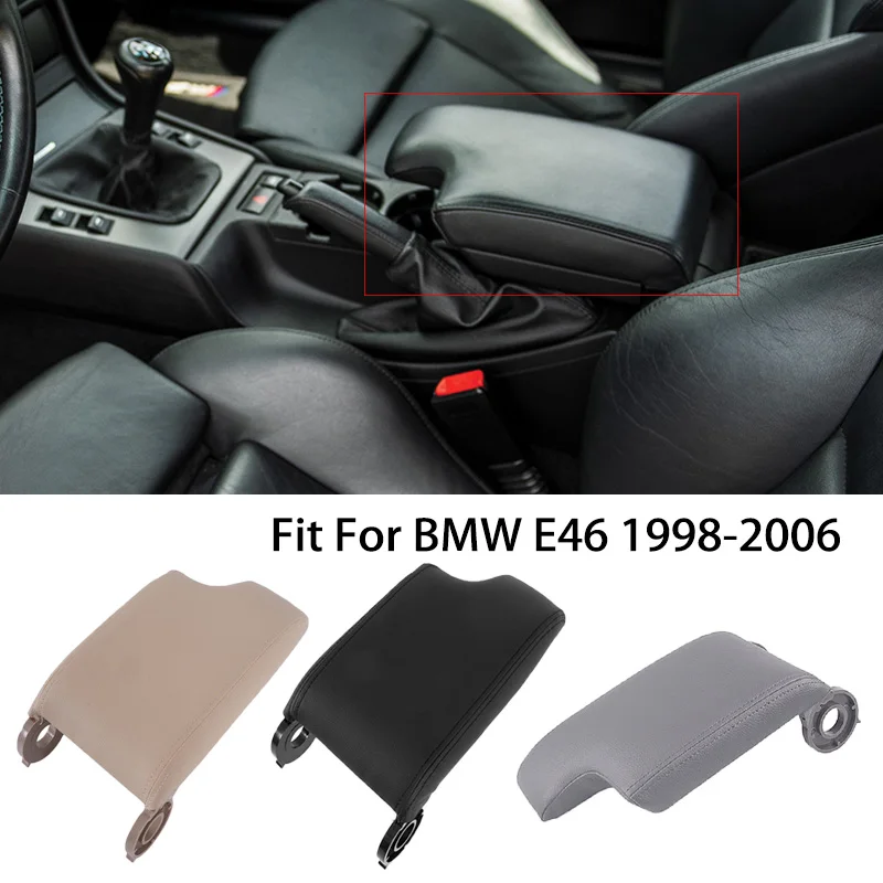 BMW 3 시리즈 E46 1998-2006 순정 가죽 수납함 덮개 캡 차량용 센터 콘솔..