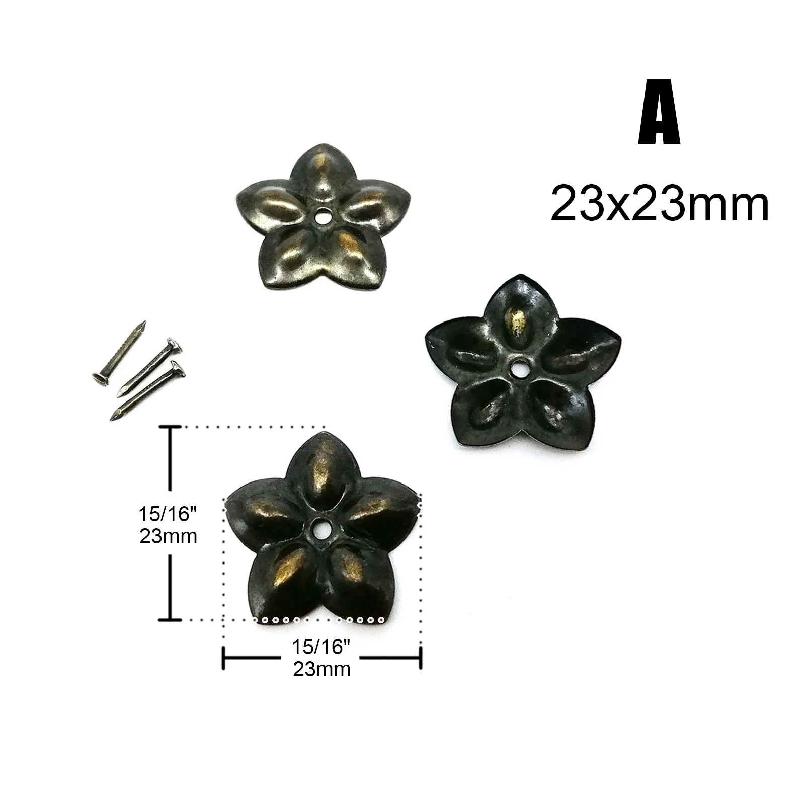 100pcs Antique Brass Upholstery Nail Jewelry Chest Wooden Box Corner Gift Wine Case Sofa Decorative Tack Stud Shim Pad Pushpin - Image 3