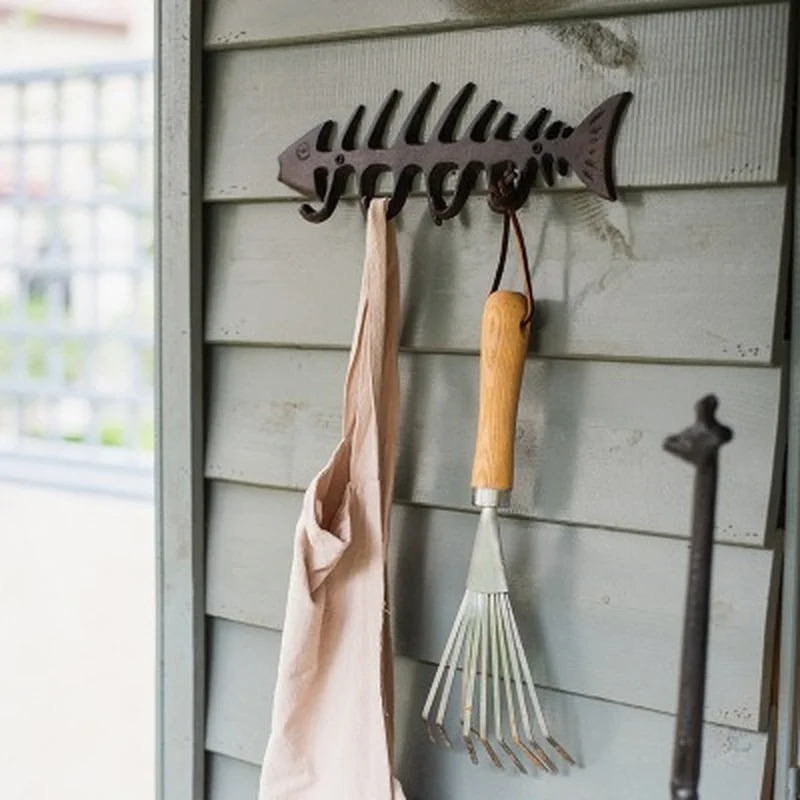 Cast Iron Fish Bones Wall Hook - Towel Hanger - Coat, Hat, Key