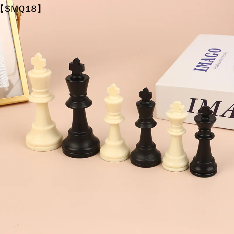 중세 체스 세트 킹 체스 높이 95mm 75mm 65mm 체스 중세 체스 세트 체스판 없음 32개 체스 피스 게임용【SMQ】