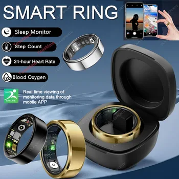 2025 New Smart Ring Men Women, Heart Rate and Blood Oxygen Monitor Smartring IP68 5ATM Waterproof, Multi-sport Mode Finger Ring 1