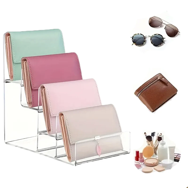 Acrylic Clear Display Risers 2-5 Tiers Handbag Purse Display Shelf Jewelry Racks Organizer Makeup Storage rack