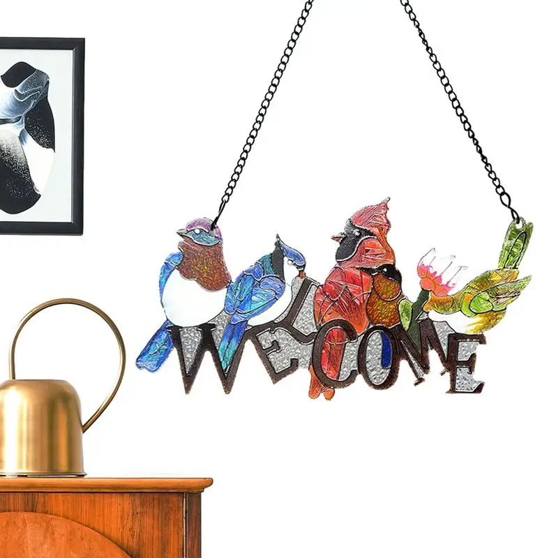 

Витражное окно в виде птицы, приспособление для ловли солнца в саду, деревенские яркие знаки для украшения окон, газона, дерева