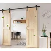 Double 24×84" Doors Sliding Barn Wood Door Panels with 8ft Hardware Kit Easy DIY Assembly Required Perfect for Warehouse 2