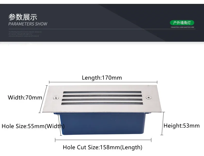 Description Picture 4 of item5W LED Underground Lamp Recessed Stair Paitio Inground Spot Lights Floor Garden Landscape Wall Outdoor Light 85-265V/DC12V