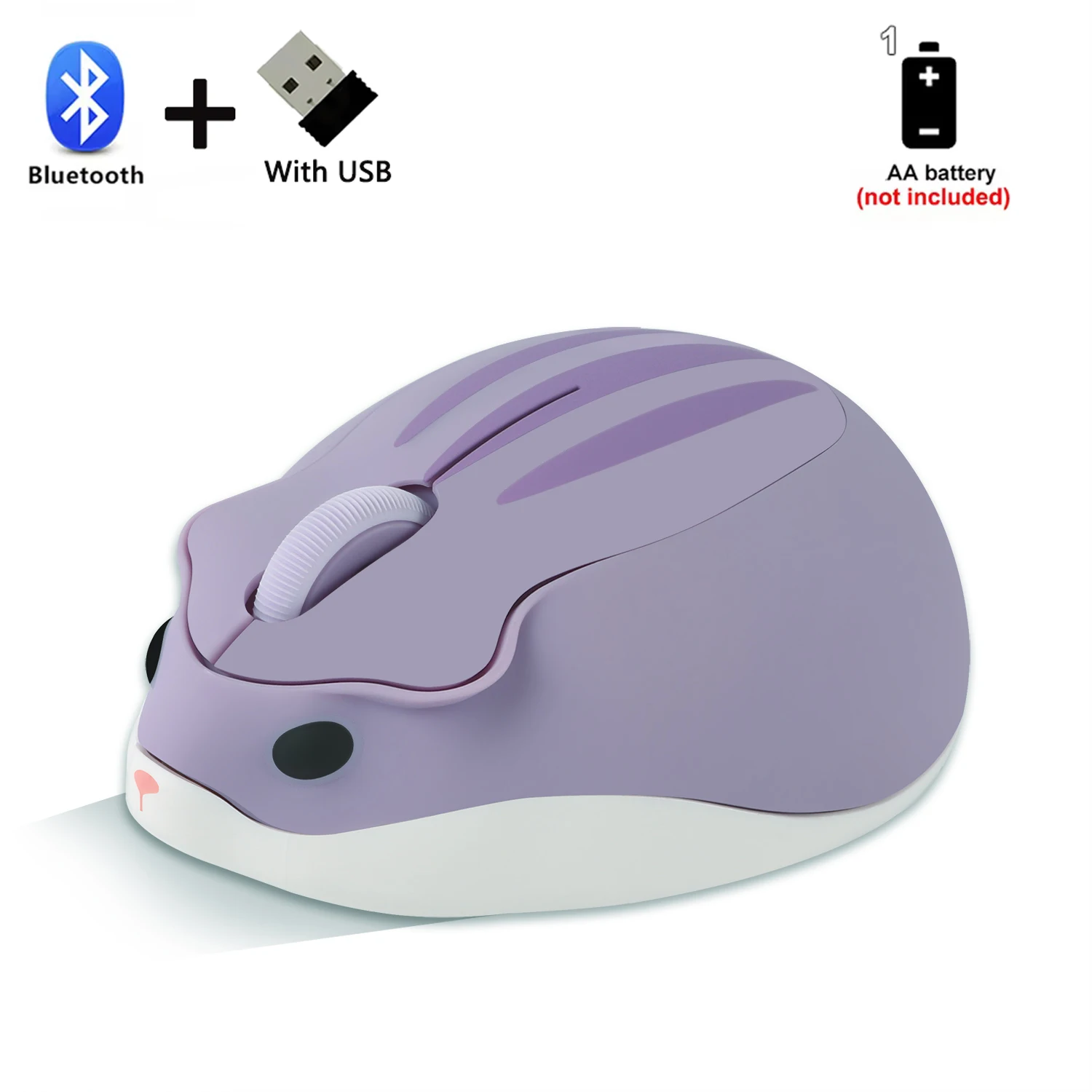 Wireless Bluetooth Cartoon Hamster Mouse - Ergonomic, Silent, USB-Connected Mice