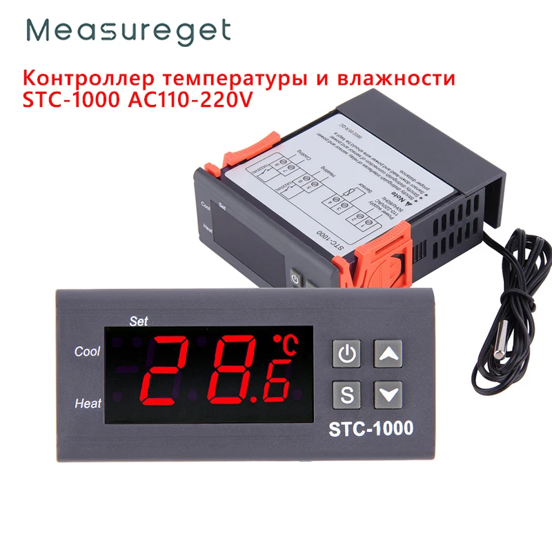 

Thermostat for Incubator Temperature Controller Thermoregulator Relay Heating Cooling STC 1000 110-220V
