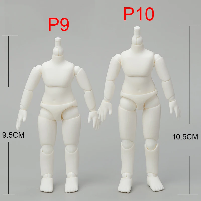 New OB11 P9 P10 Doll Body Black White PICCODO Doll Body Movable Spherical Joint Dolls Suitable For GSC, STO, 1/12 BJD Doll Head 3