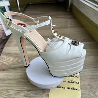 Brand Sexy Rivet 16cm High Heel Sandals Platform Party Wedding Ball T-stage Women Shoes High Quality Large 43summer Female Shoes - Image 5
