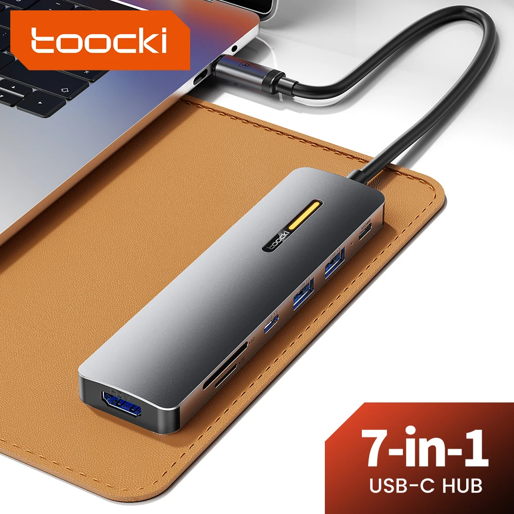 USB Hub PD 100W Quick Charger Type C Hub Docking Station Toocki 7 Ports Powered Splitter Extens For Macbook Huawei Samsung usb hub adapter,type c docking station,usb port adaptor,usb hub converter,docking station