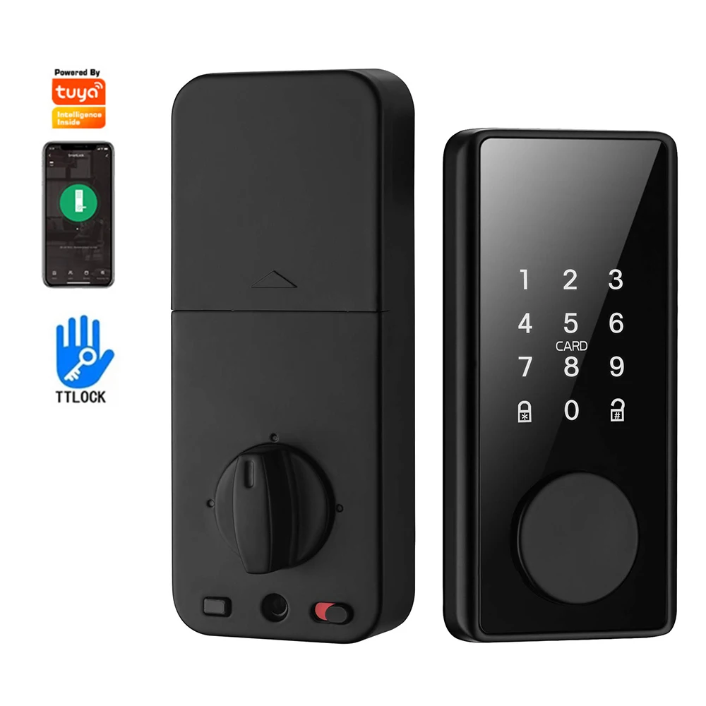 

Смарт-замок Tuya TTlock для входной двери, Bluetooth-приложение, биометрический, со сканером отпечатка пальца, паролем, без ключа
