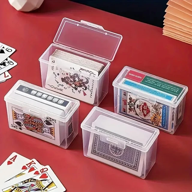 Boîte à cartes à jouer 1/3 pièces, étui transparent, deux images de poker peuvent être placées (sans cartes) Noël, Halloween, partie cadeau de Thanksgiving 1