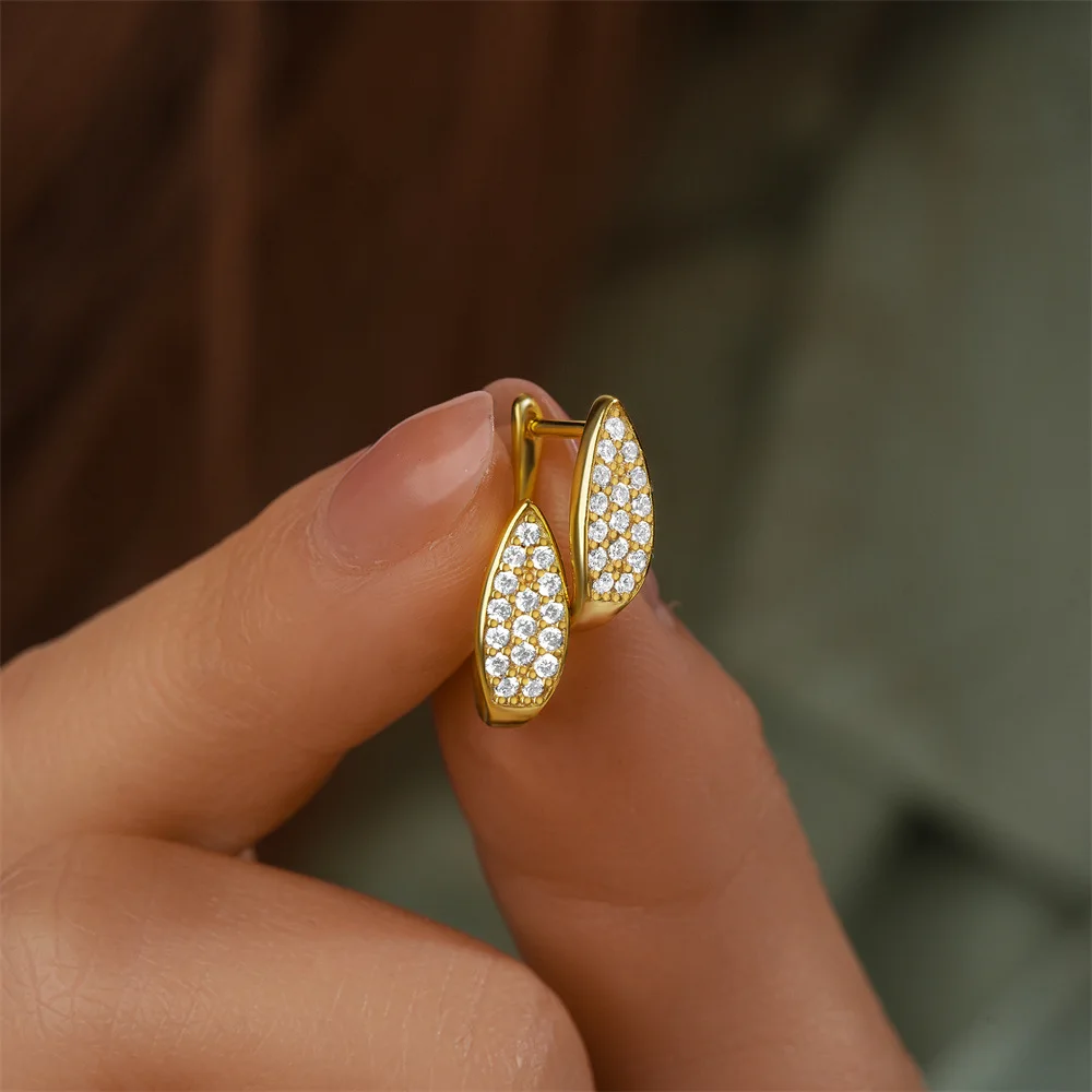 100% 925 Sterling Silver Zircon Geometric Earring for Women Girl Irregular Smooth Bowknot Design Jewelry Party Gift Dropshipping