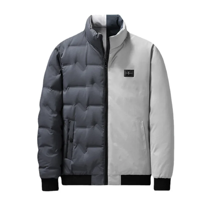Winter Men's Down Jacket Comfortable Warm 80% White Duck Feather Double-Sided Wearable Fashionable Plus Size Top