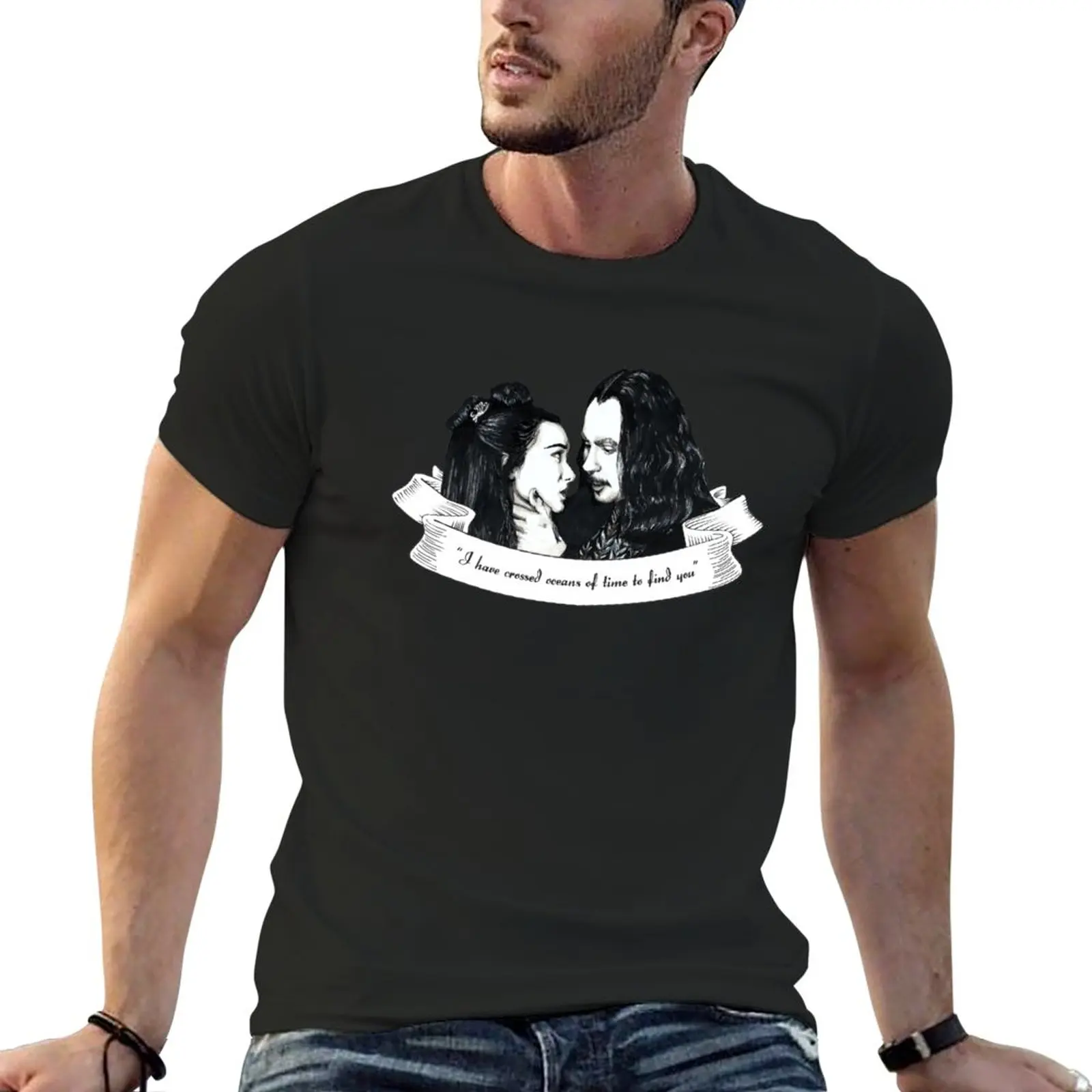 

Dracula and Mina T-Shirt anime clothes quick drying Aesthetic clothing shirts graphic tees mens clothing