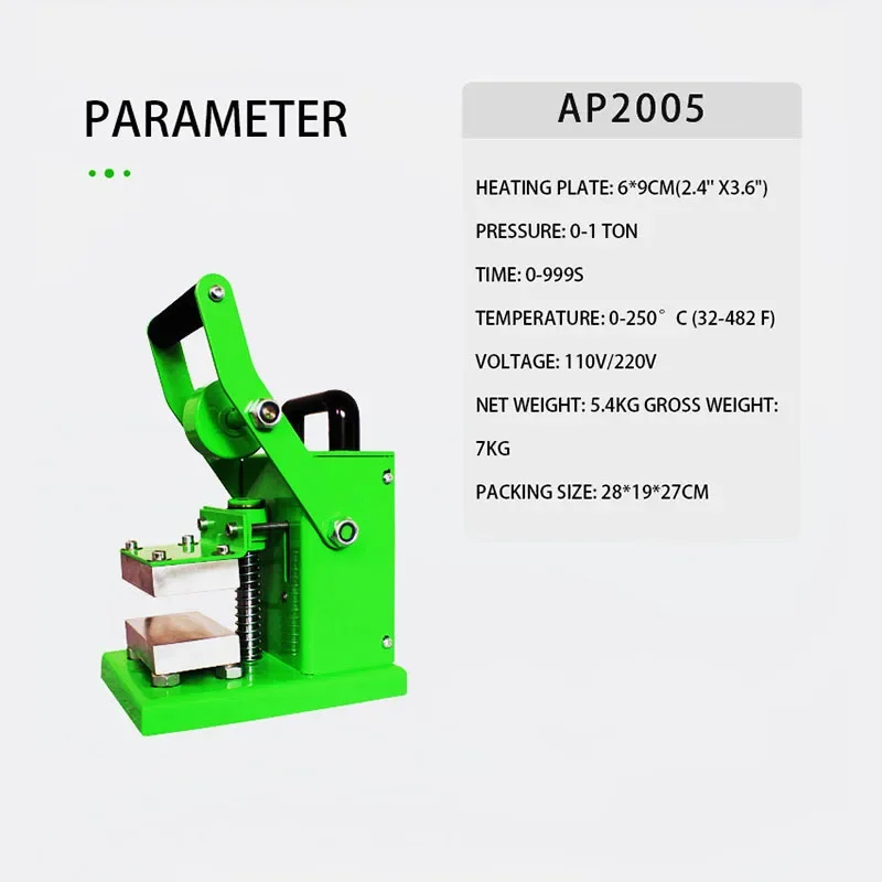 AP2005 Manual Heat Transfer Machine Rosin Press 220V/110V Heat Press Hot Labeling Machine Heating Transfer