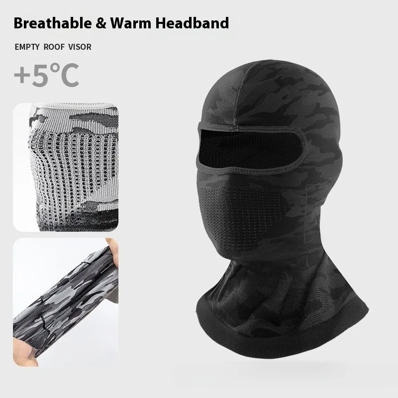 Winter Scarf Camouflage Knitted Hat Outdoor Cycling Headset Cold Proof Windproof Warm Fishing Hiking Skiing Snowboarding Hunting