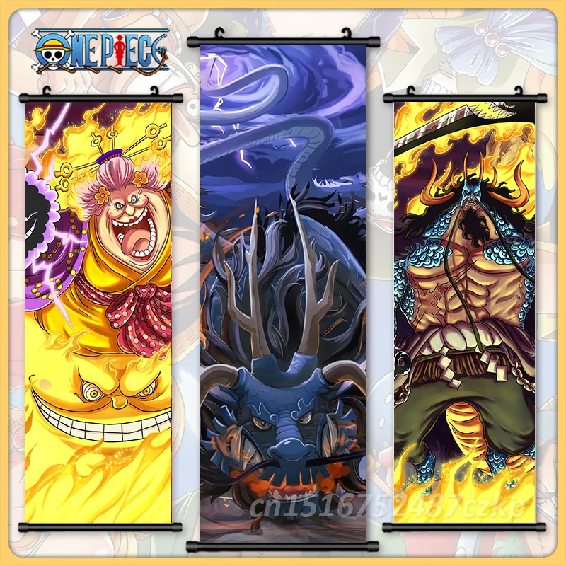 Home Decor Anime Poster Wall Art One Piece Yonko, Red Hair, Kaido, Big Mom Hanging Scroll Print Poster Di Immagini Giapponesi