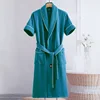 Nouvelles Robes de Chambre en Gaze de Coton Pur pour Couples Été – Peignoirs Fins à Manches Courtes, Robes de Nuit, Tenues d'Intérieur, Couleur Unie, Peignoirs d'Hôtel