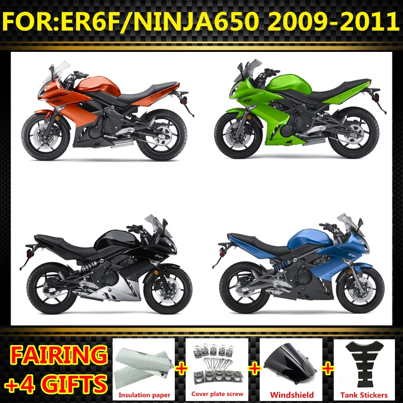 

NEW ABS Motorcycle Injection mold fairing kit fit For ER6F NINJA650 NINJA 650 2009 2010 2011 bodywork full Fairings kits