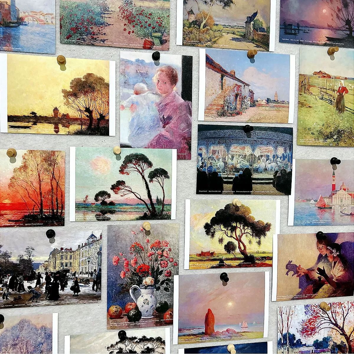 30PCS 페르디난드 듀 푸이가 유화 엽서 세트 - 프랑스 인상파 예술 작품 인사말 카드 문구 선물