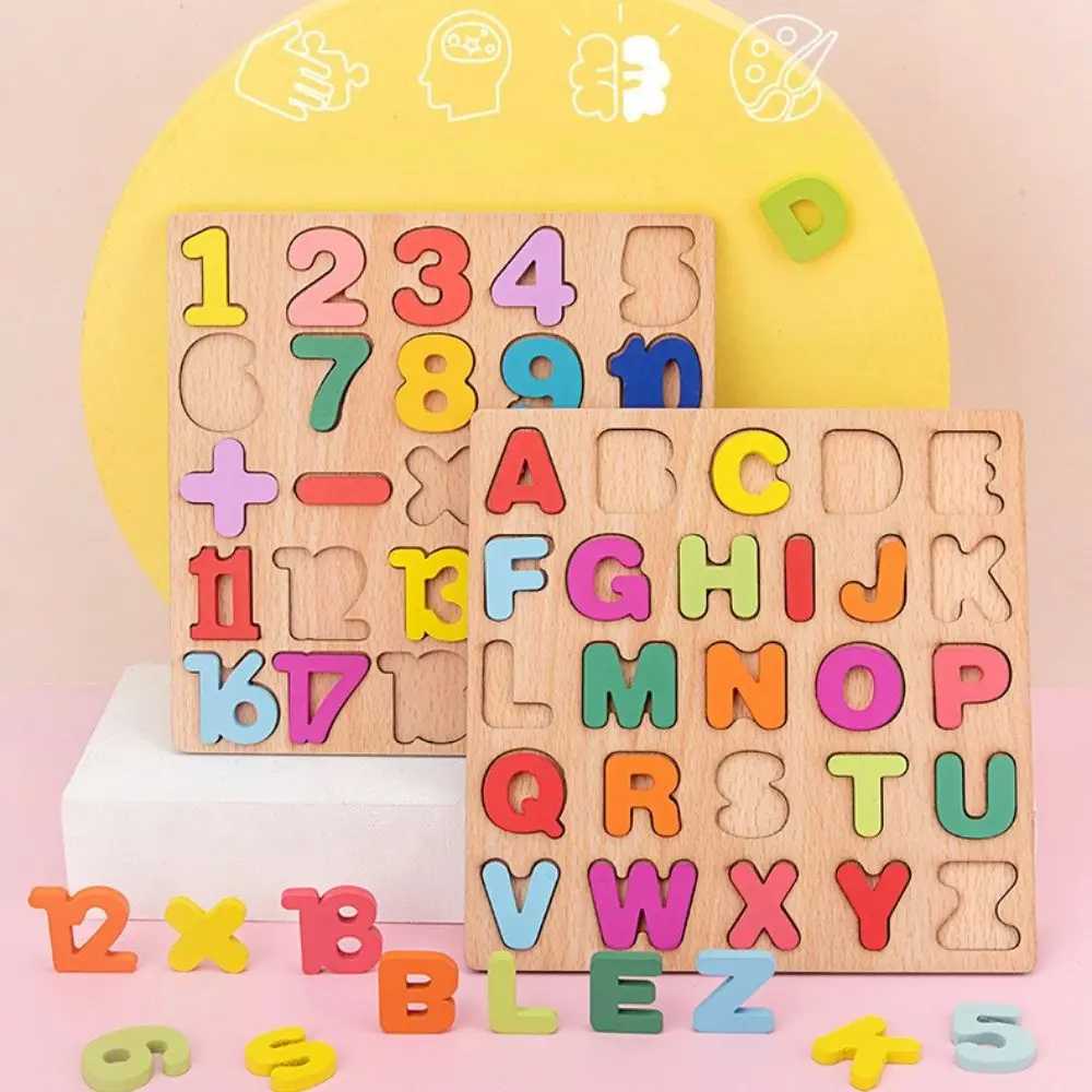 

Preschool Wooden Kindergarten Alphabet Cognitive Children Jigsaw Toys Educational Toy Building Block Matching