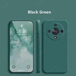 Liquid Silicone Phone Case, Soft Protective Cover and Bumper for Magic 6 Lite (Black Green)