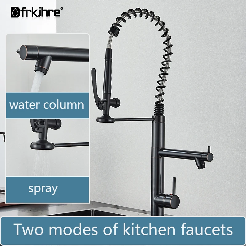 Removable Black Gourmet Kitchen Faucets Kitchen Removable For Kitchen Sink Mixer Tap For Sink 360 Degree Rotation