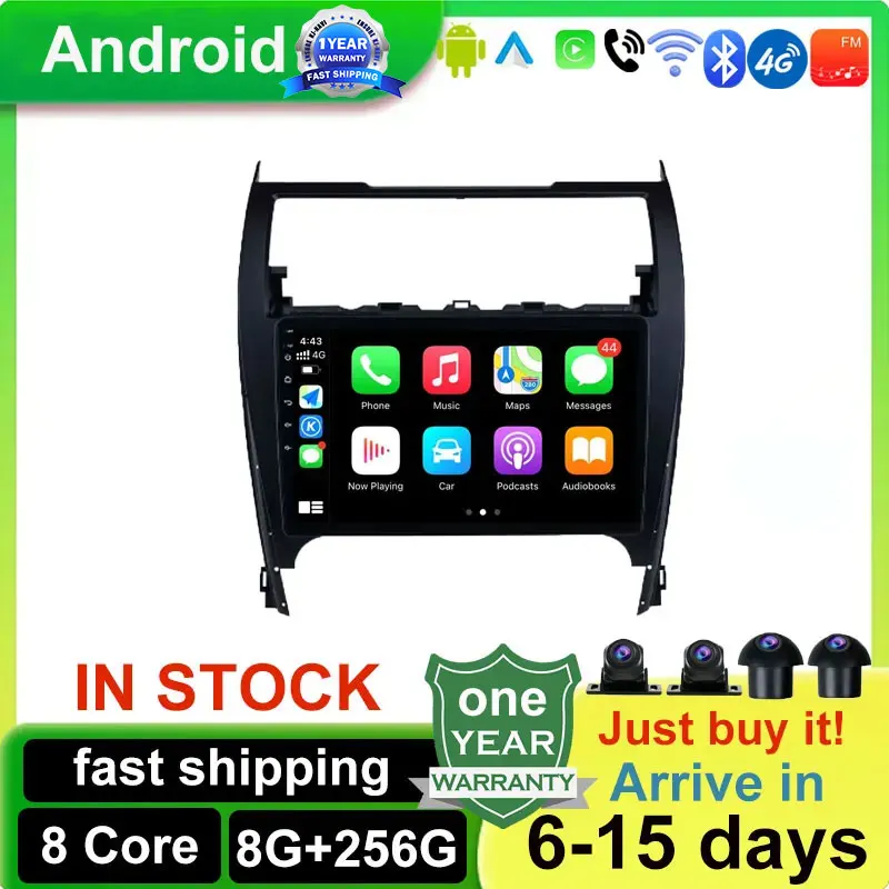 

Для Toyota Camry 2012-2017 Carplay Android 14 Авто Радио Стерео Плеер Мультимедиа GPS навигация