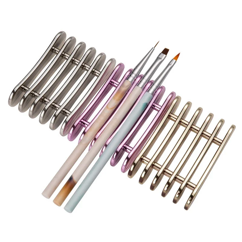 5 Grids Painting Pen Rest Display Stand UV Gel Brush Shelf Nails Accessories Nail Art Painting Brush Holder Manicure Brush Rack