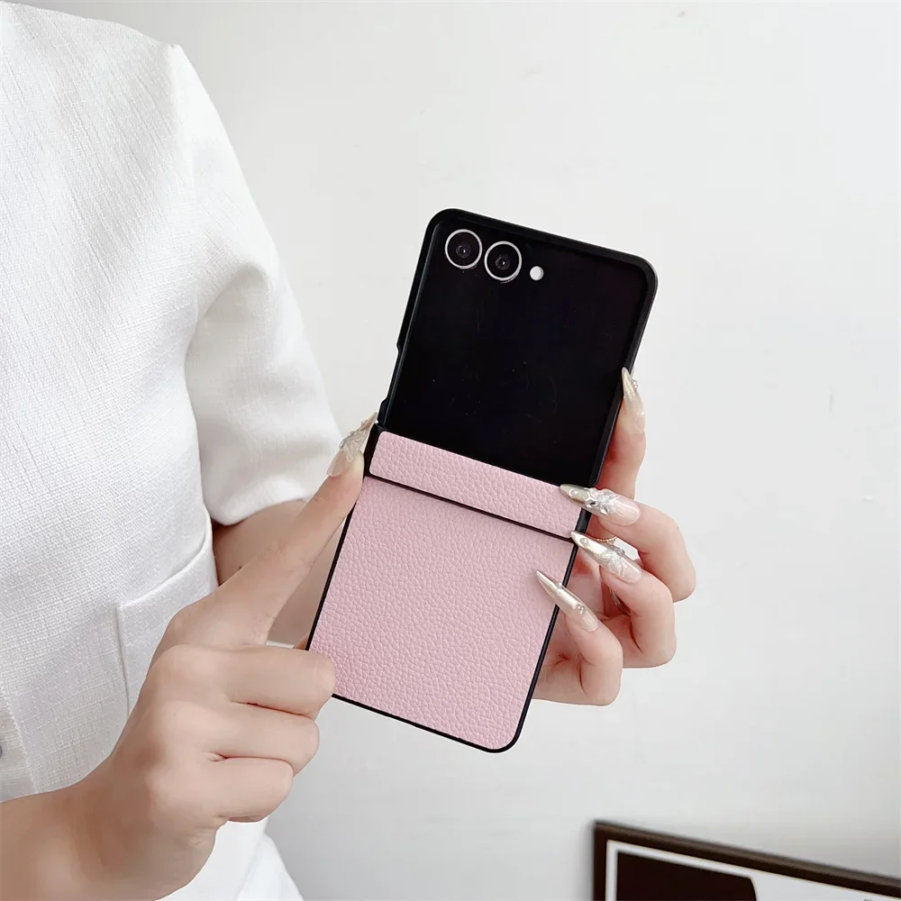 Luxus Leder Hartschale Scharnier Schutzhülle Handyhülle für Samsung Galaxy Z Flip 7 6 5 4 3 Flip7 Flip6 Flip5 Flip4 Flip3 5G – Detail 9