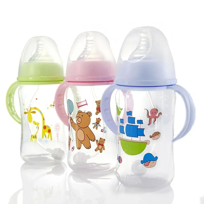 1pcs Kids Cup Cartoon Water Bottles for Baby Feeding Bottles Newborn Baby Milk Bottle Accessories Hand Shank for Bottle