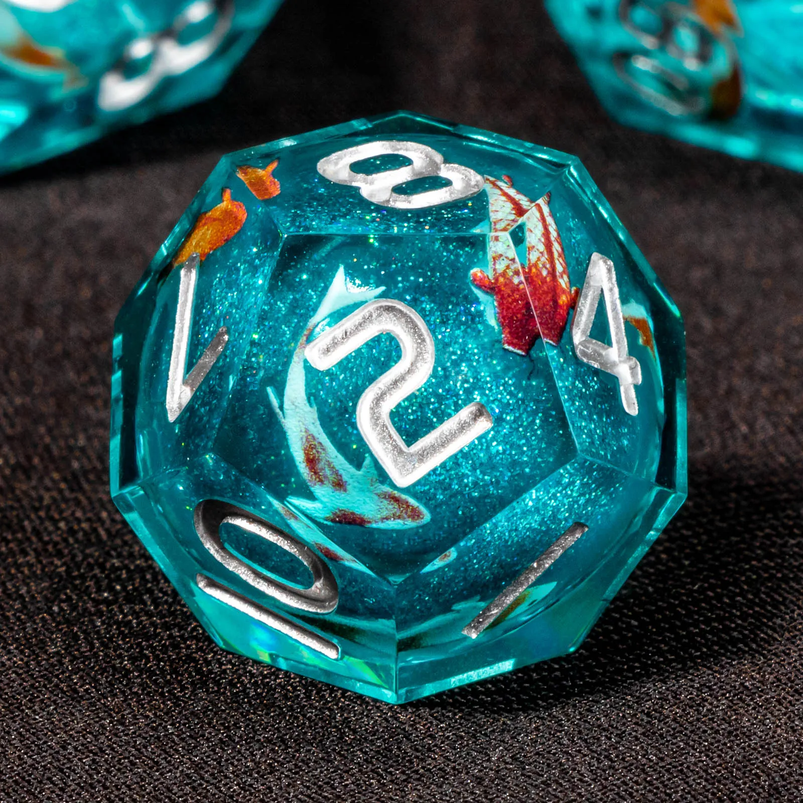DND 주사위 세트 D&D, 액체 코어 날카로운 모서리 주사위 세트 던전 앤 드래곤, 롤플레잉 게임용 RPG 다면체 레진 주사위 세트