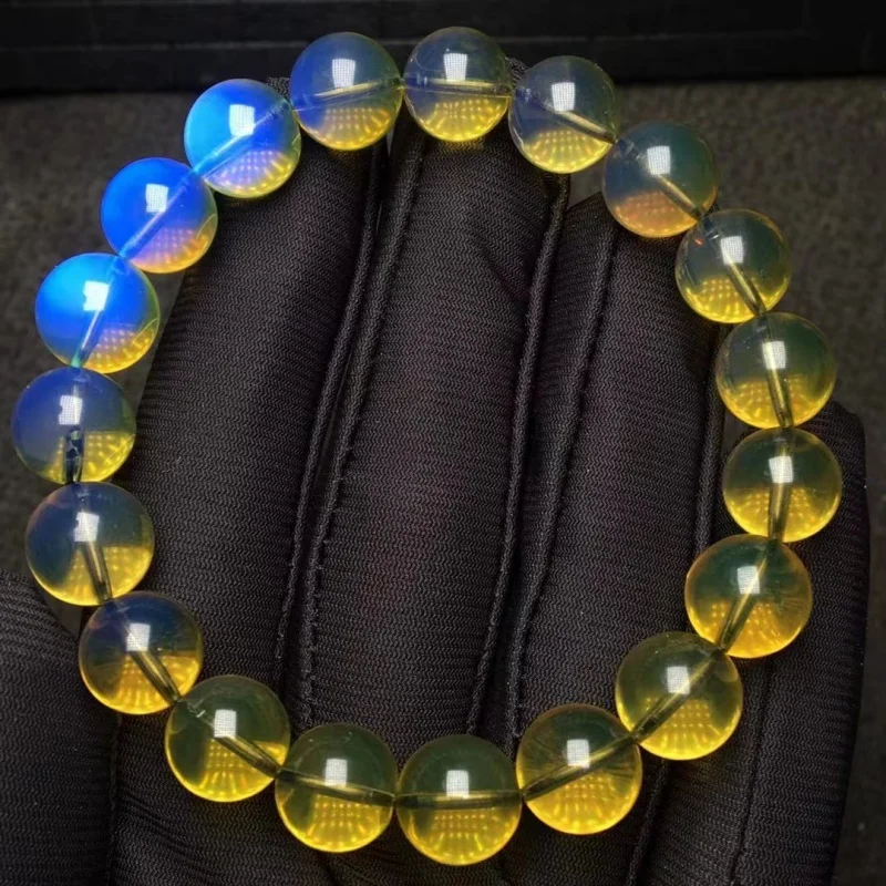

Natural Amber Beeswax Blue Amber Ball Bracelet